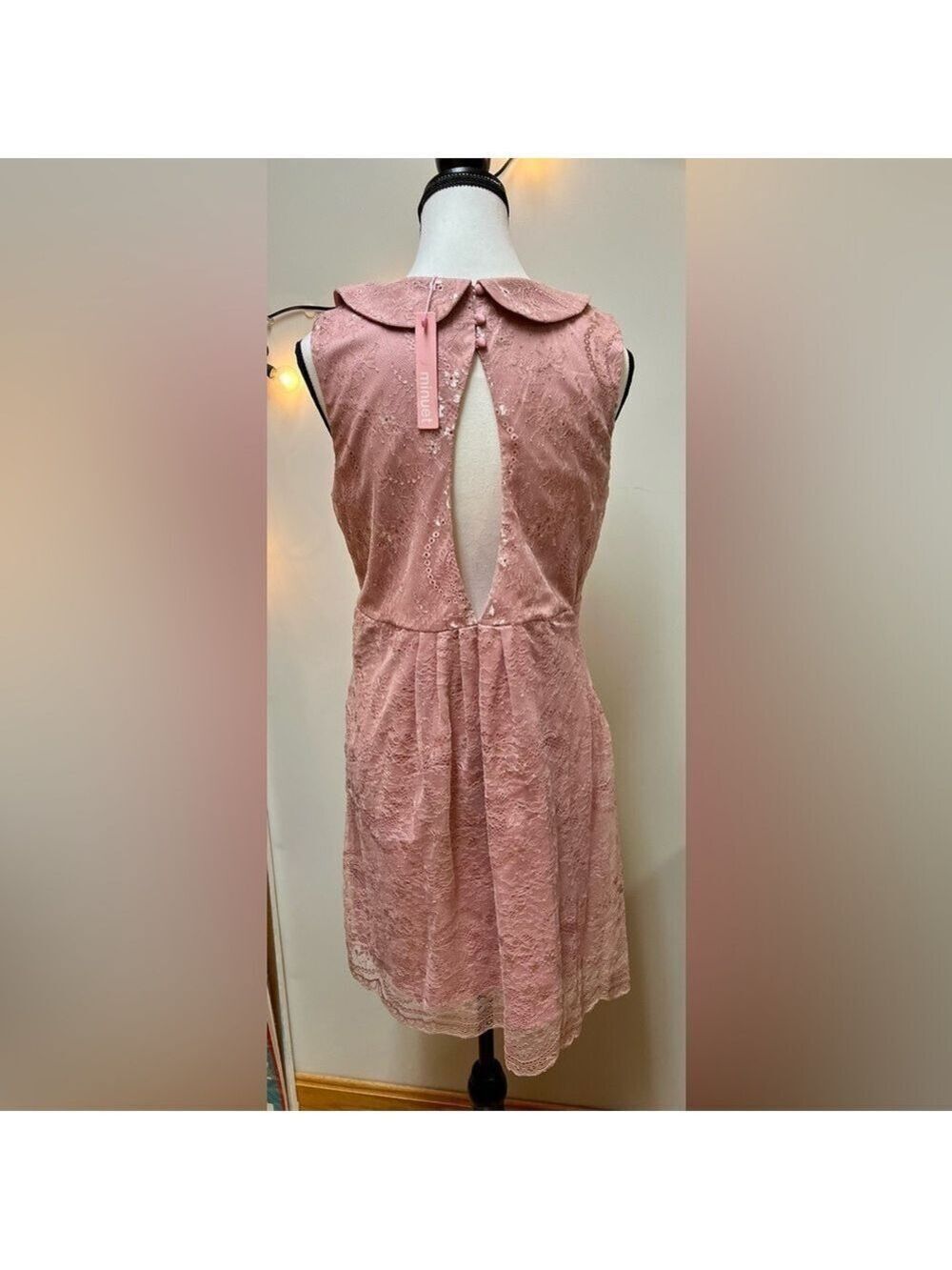 ModCloth Pink Lace Dress Large - Picture 6 of 12